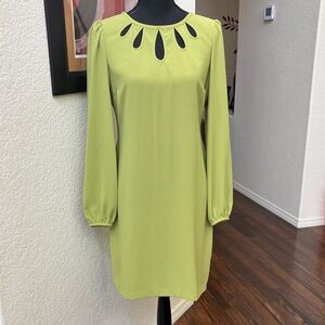 Elegant Lime Green Dress with Unique Cutout Design
